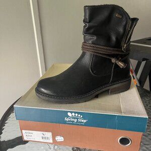 New - Spring Step Kathie Boot - Black Leather